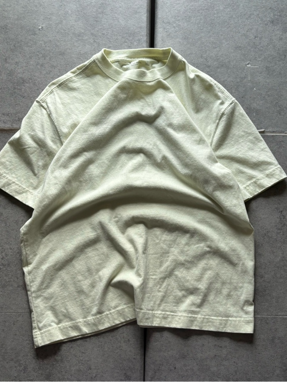 Boxy Heavyweight Crew T-Shirt hollister pale yellow